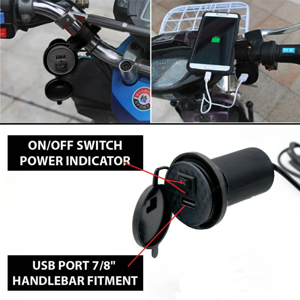 Waterproof Fast Mobile Charger for Bikes and Scooters